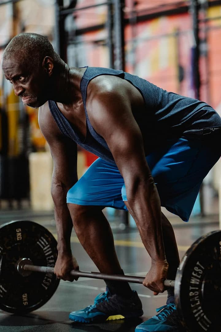 someone lifting weights or performing a bodyweight exercise